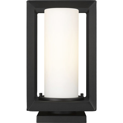 Smyth 1 Light 13 inch Natural Black Outdoor Pier Mount in Opal Glass